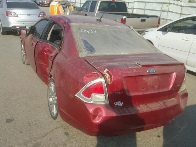 3FAHP07Z48R186162 - 2008 FORD FUSION RED photo 3