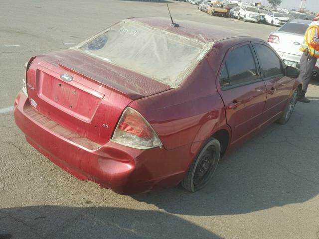 3FAHP07Z48R186162 - 2008 FORD FUSION RED photo 4