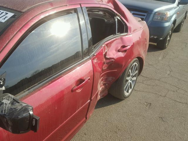 3FAHP07Z48R186162 - 2008 FORD FUSION RED photo 9