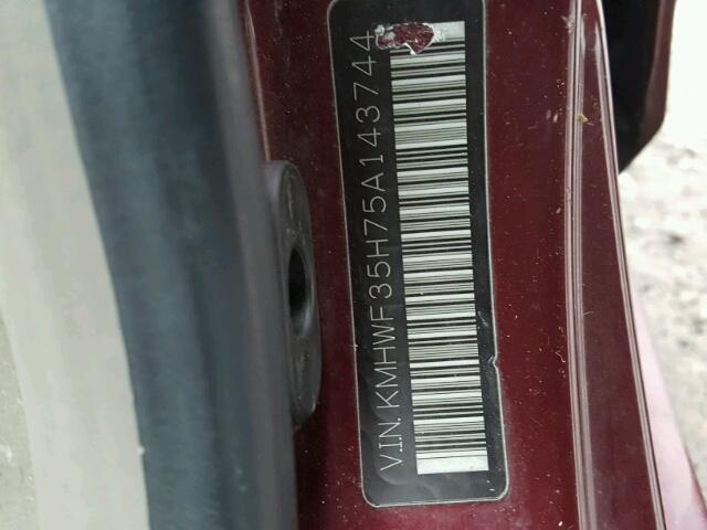 KMHWF35H75A143744 - 2005 HYUNDAI SONATA GLS BURGUNDY photo 10