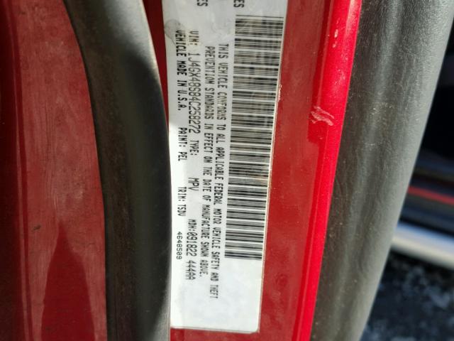 1J4GX48S84C258272 - 2004 JEEP GRAND CHER RED photo 10