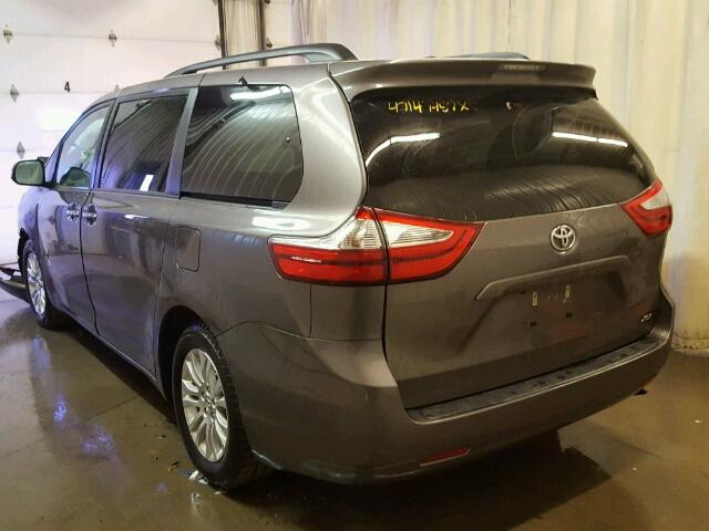 5TDYK3DC9GS731794 - 2016 TOYOTA SIENNA XLE GRAY photo 3