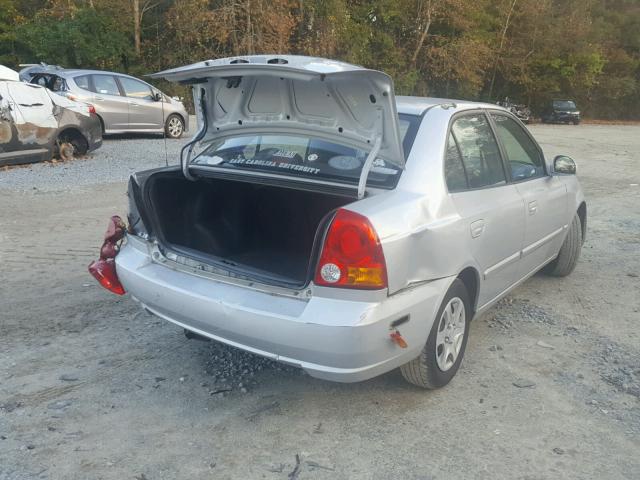 KMHCG45C25U675136 - 2005 HYUNDAI ACCENT GL SILVER photo 4