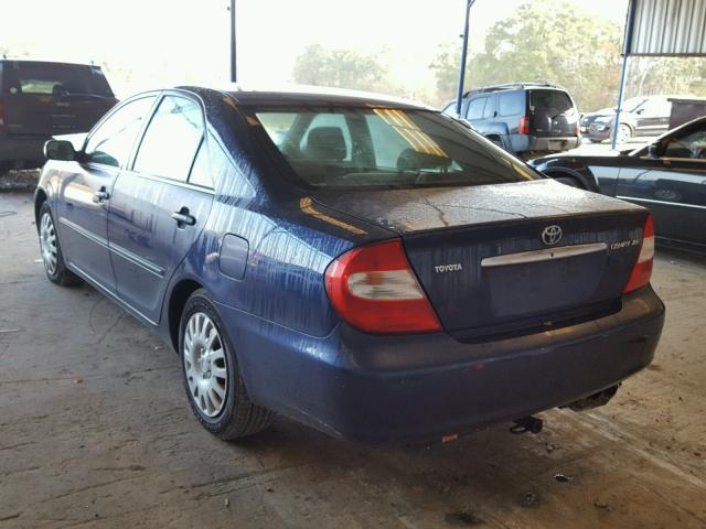 4T1BE32K42U532725 - 2002 TOYOTA CAMRY LE BLUE photo 3