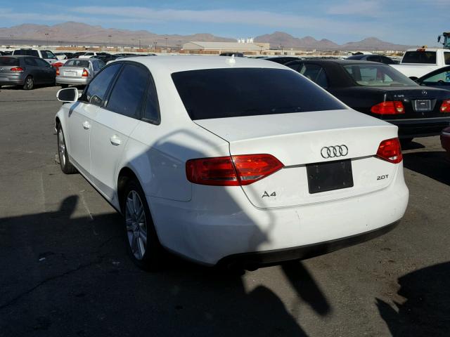 WAUAFAFL2AN008113 - 2010 AUDI A4 PREMIUM WHITE photo 3