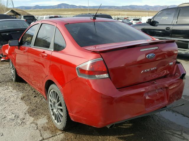 1FAHP3GN6AW114753 - 2010 FORD FOCUS SES RED photo 3