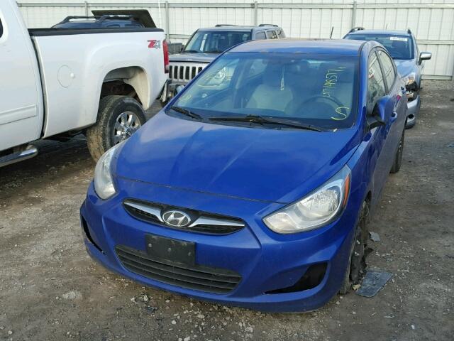 KMHCT4AEXCU140121 - 2012 HYUNDAI ACCENT GLS BLUE photo 2