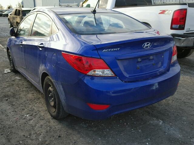 KMHCT4AEXCU140121 - 2012 HYUNDAI ACCENT GLS BLUE photo 3