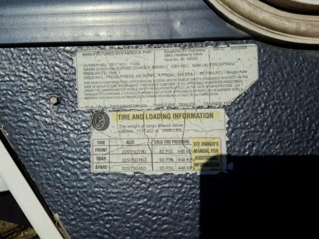 4YDT32B2777201374 - 2007 KEYSTONE HORNET WHITE photo 10