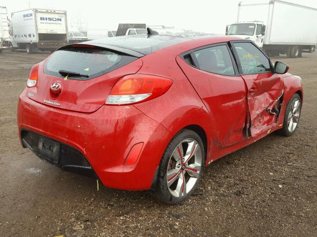 KMHTC6AD0DU165808 - 2013 HYUNDAI VELOSTER B RED photo 4