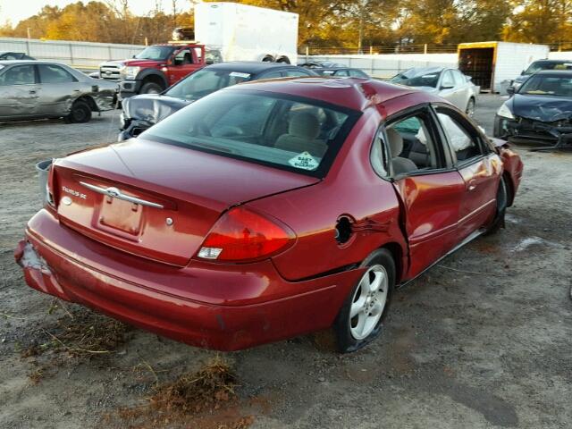 1FAFP53U72G195712 - 2002 FORD TAURUS SE RED photo 4