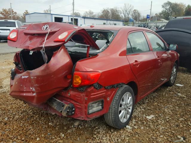 JTDBL40E299070403 - 2009 TOYOTA COROLLA BA RED photo 4