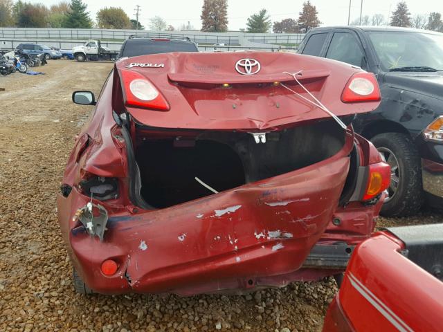 JTDBL40E299070403 - 2009 TOYOTA COROLLA BA RED photo 9