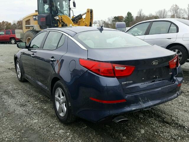 5XXGM4A76FG412310 - 2015 KIA OPTIMA LX BLUE photo 3