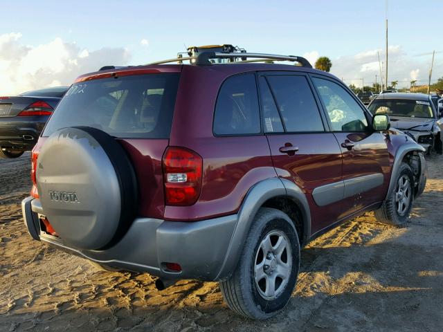 JTEGD20V340020772 - 2004 TOYOTA RAV4 BURGUNDY photo 4