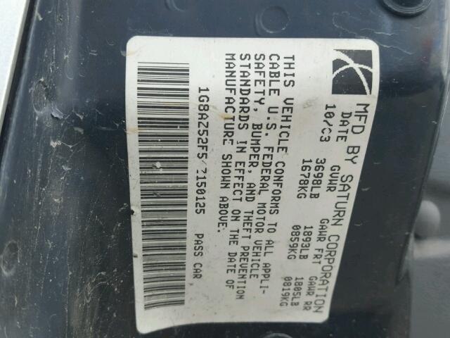 1G8AZ52F54Z150125 - 2004 SATURN ION LEVEL GRAY photo 10