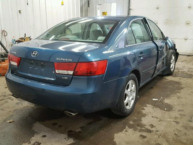 5NPEU46F87H162226 - 2007 HYUNDAI SONATA SE BLUE photo 4