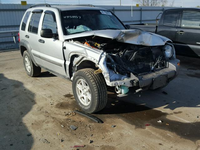 1J4GL48K44W327727 - 2004 JEEP LIBERTY SP SILVER photo 1