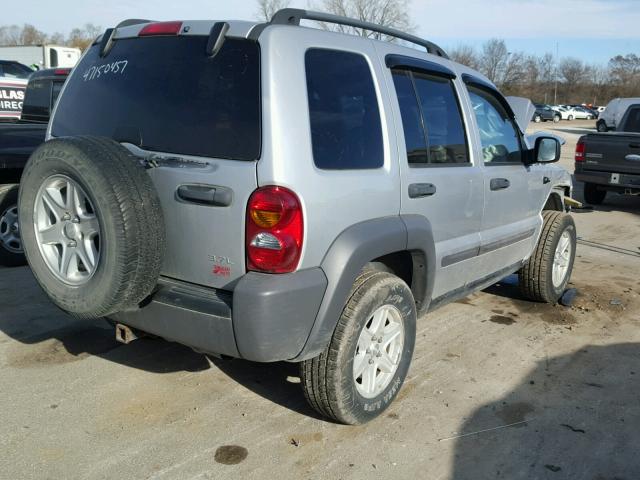 1J4GL48K44W327727 - 2004 JEEP LIBERTY SP SILVER photo 4