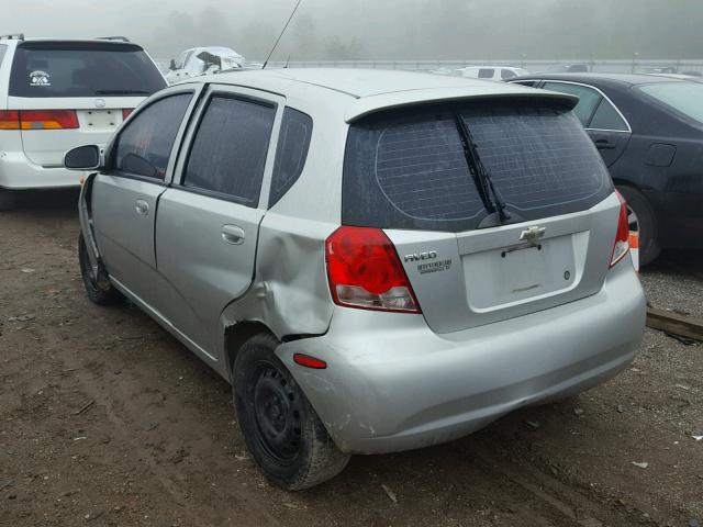 KL1TD62674B142109 - 2004 CHEVROLET AVEO SILVER photo 3