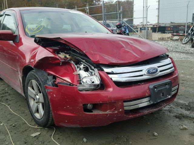 3FAHP07Z47R265393 - 2007 FORD FUSION SE RED photo 9