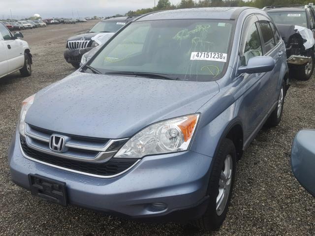 5J6RE4H73BL103605 - 2011 HONDA CR-V EXL BLUE photo 2