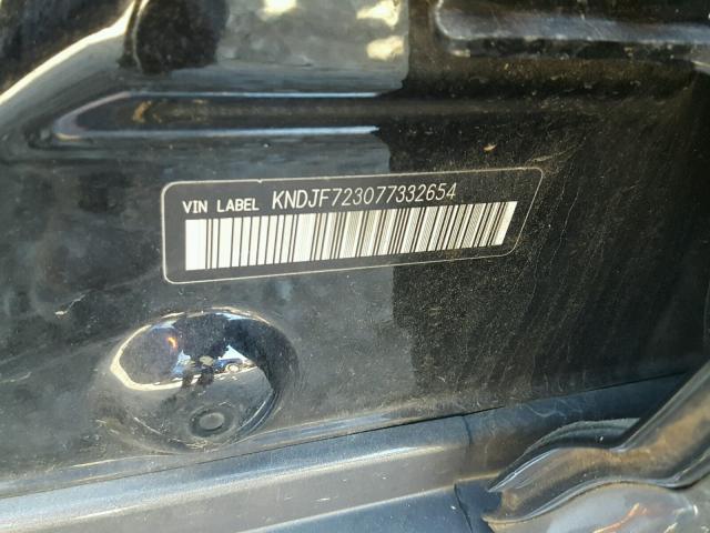 KNDJF723077332654 - 2007 KIA SPORTAGE E BLACK photo 10