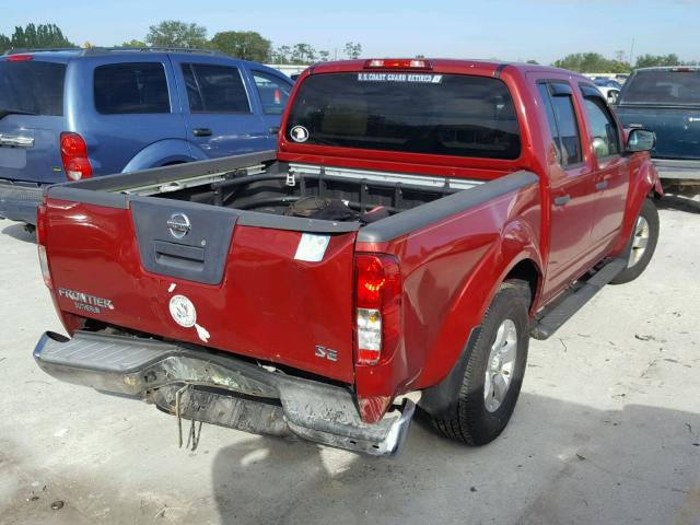 1N6AD0ER3AC424379 - 2010 NISSAN FRONTIER C RED photo 4