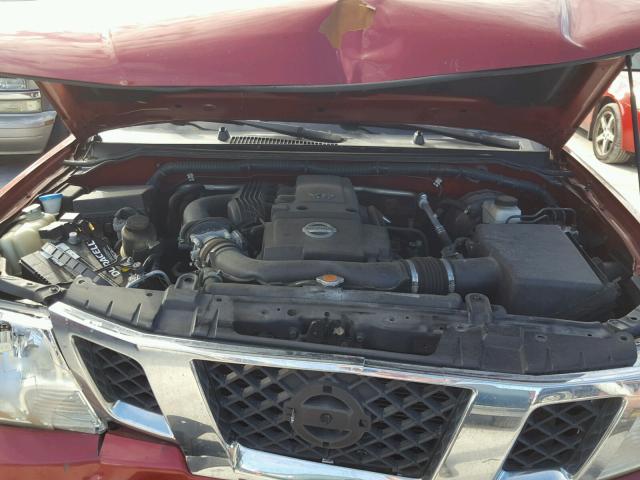 1N6AD0ER3AC424379 - 2010 NISSAN FRONTIER C RED photo 7