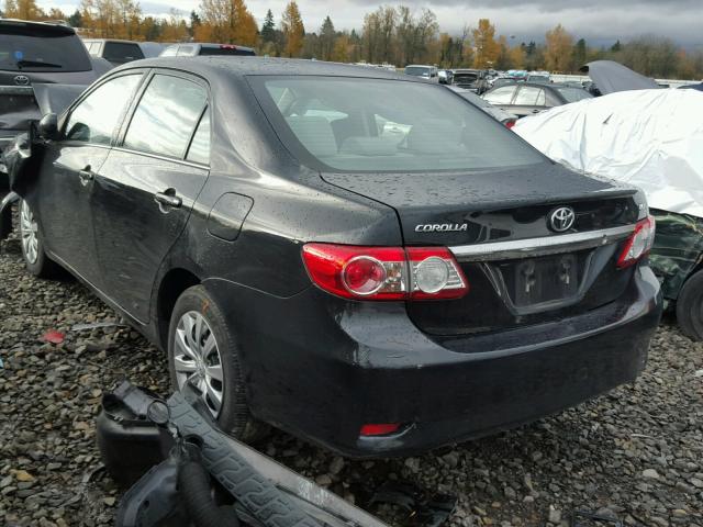 5YFBU4EE8DP176265 - 2013 TOYOTA COROLLA BA BLACK photo 3