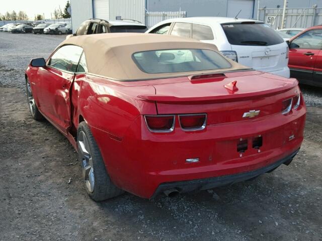 2G1FC3DD9B9175610 - 2011 CHEVROLET CAMARO LT RED photo 3