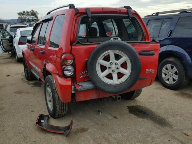 1J4GL58K35W618078 - 2005 JEEP LIBERTY LI RED photo 3