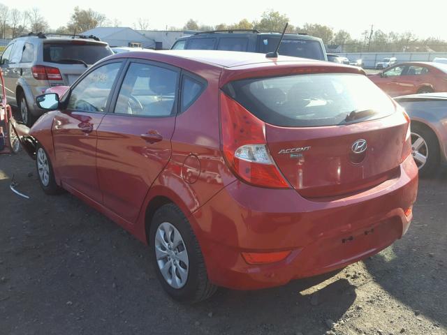 KMHCT5AEXGU258584 - 2016 HYUNDAI ACCENT SE RED photo 3