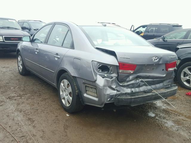 5NPET46C28H399479 - 2008 HYUNDAI SONATA GLS GRAY photo 3