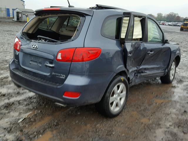 5NMSH73E08H178763 - 2008 HYUNDAI SANTA FE S BLUE photo 4