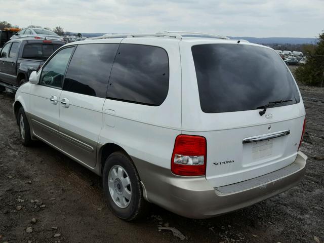 KNDUP131236345930 - 2003 KIA SEDONA EX WHITE photo 3