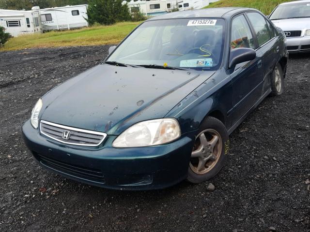 2HGEJ6617YH588509 - 2000 HONDA CIVIC BASE GREEN photo 2