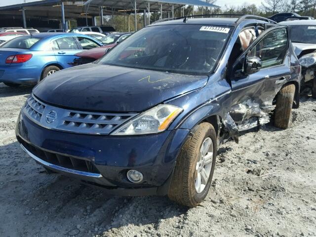 JN8AZ08T17W512516 - 2007 NISSAN MURANO SL BLUE photo 2