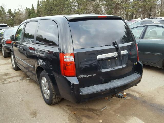 1D8HN44H68B155651 - 2008 DODGE GRAND CARA BLACK photo 3