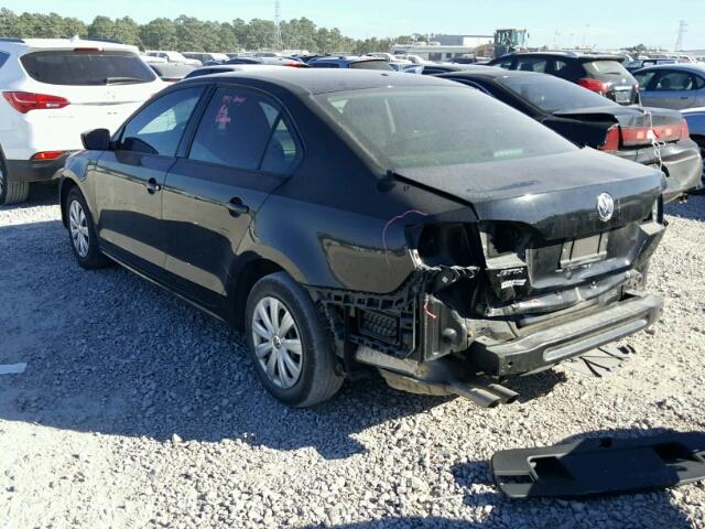 3VW2K7AJ7DM384216 - 2013 VOLKSWAGEN JETTA BASE BLACK photo 3