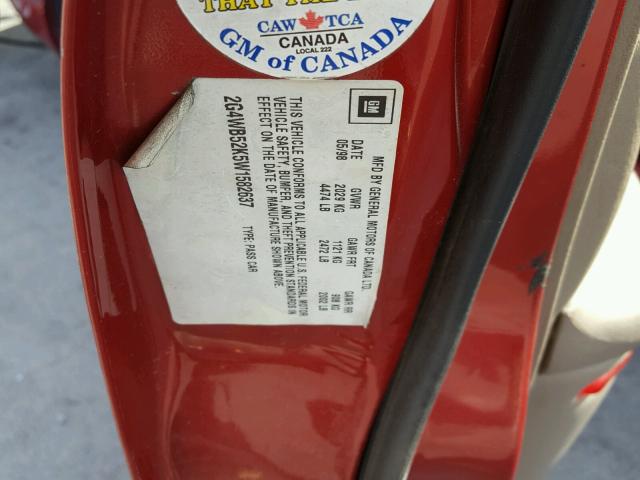 2G4WB52K5W1582637 - 1998 BUICK REGAL LS 红色 照片 10