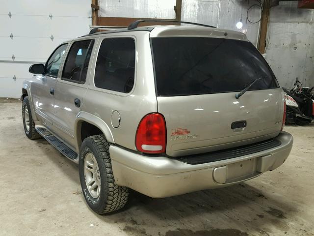 1B4HS28N51F529559 - 2001 DODGE DURANGO TAN photo 3