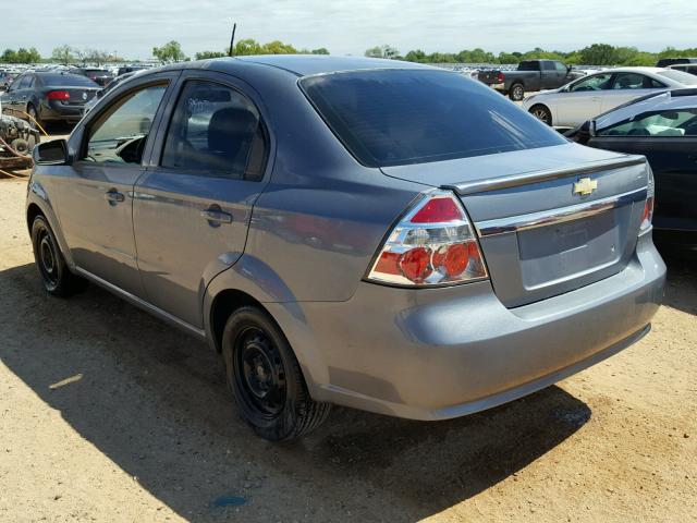 KL1TD5DE1AB108712 - 2010 CHEVROLET AVEO LS GRAY photo 3