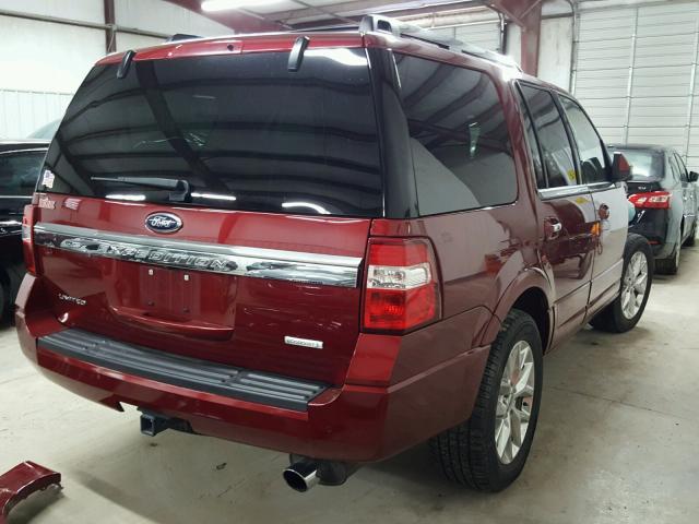 1FMJU1KTXGEF32967 - 2016 FORD EXPEDITION RED photo 4