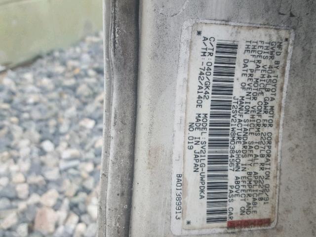 JT2SV21W8M0384567 - 1991 TOYOTA CAMRY DLX 白色 照片 10