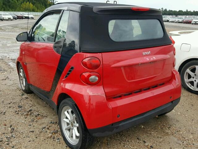 WMEEK31X99K238106 - 2009 SMART FORTWO PAS 红色 照片 3