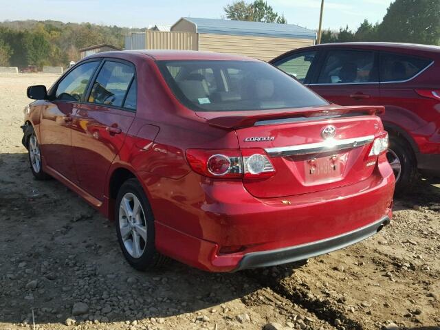 2T1BU4EE9BC686766 - 2011 TOYOTA COROLLA BA RED photo 3