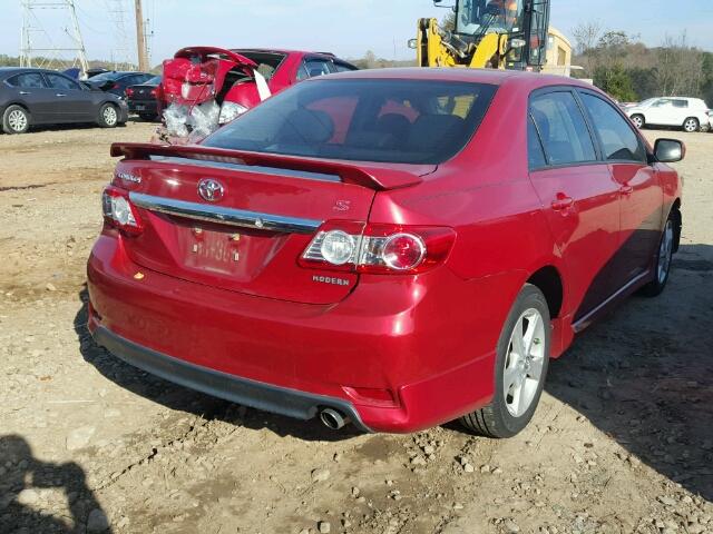 2T1BU4EE9BC686766 - 2011 TOYOTA COROLLA BA RED photo 4