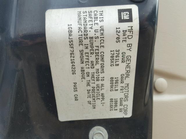 1G8AJ55F76Z164226 - 2006 SATURN ION LEVEL GOLD photo 10