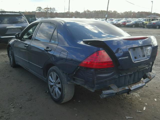 1HGCM56176A015498 - 2006 HONDA ACCORD VAL BLUE photo 3